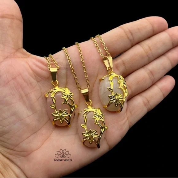 Divine Rose Quartz Necklace | The Love Stone | Heart Chakra Healing | Handmade - Picture 2 of 7